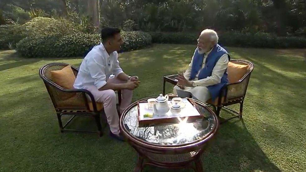 Akshay Kumar with Narendra Modi