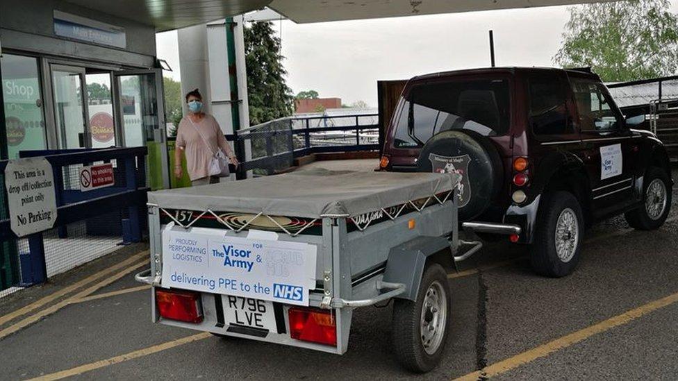 Visor Army visors being delivered to Hammersmith Hospital