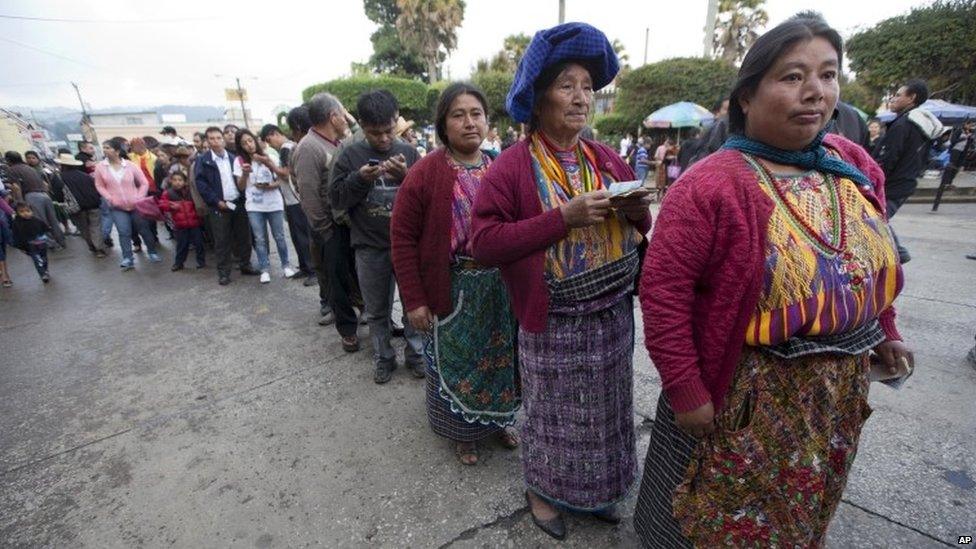 Voters in Guatemala poll day