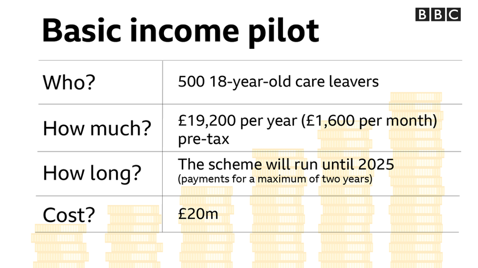 Basic income pilot summary graphic