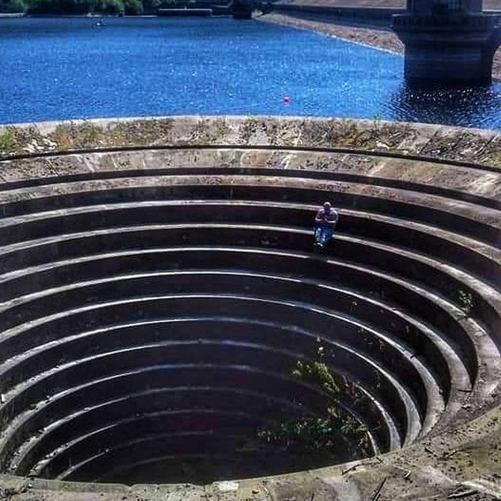 Andy Tingle on the Ladybower Reservoir plug hole