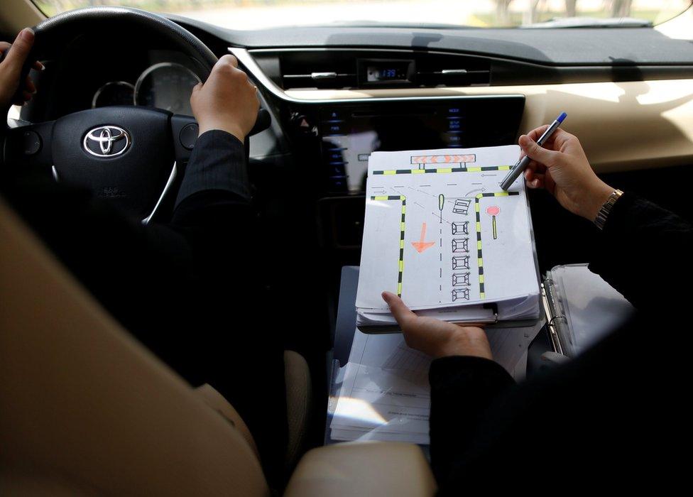 A driving lesson at Saudi Aramco Driving Center in Dhahran