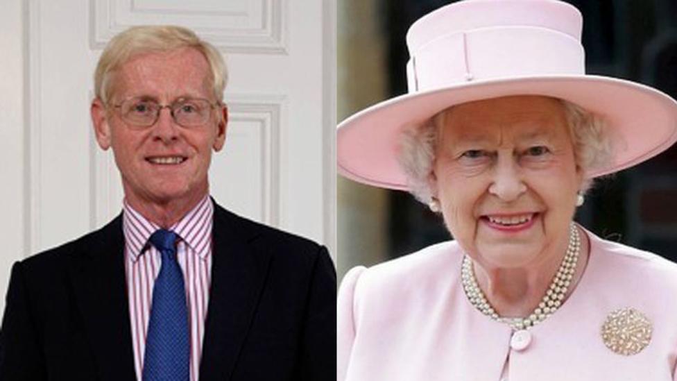 Sir Richard Gozney (L) Queen Elizabeth (r)