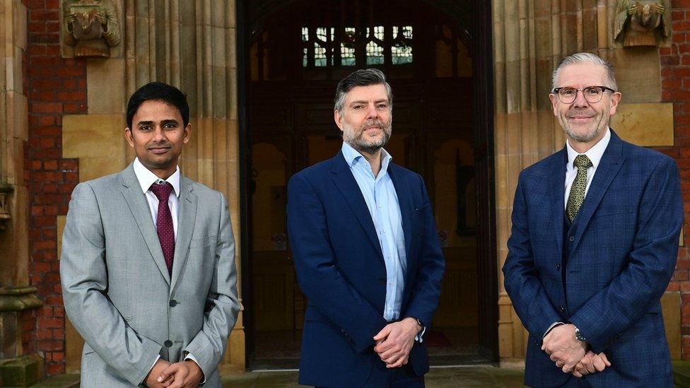 Re-Vana Co-Founder Professor Raj Thakur, QUBIS CEO Brian McCaul and Co-Founder Queen’s University Pro-Vice-Chancellor Professor David Jones