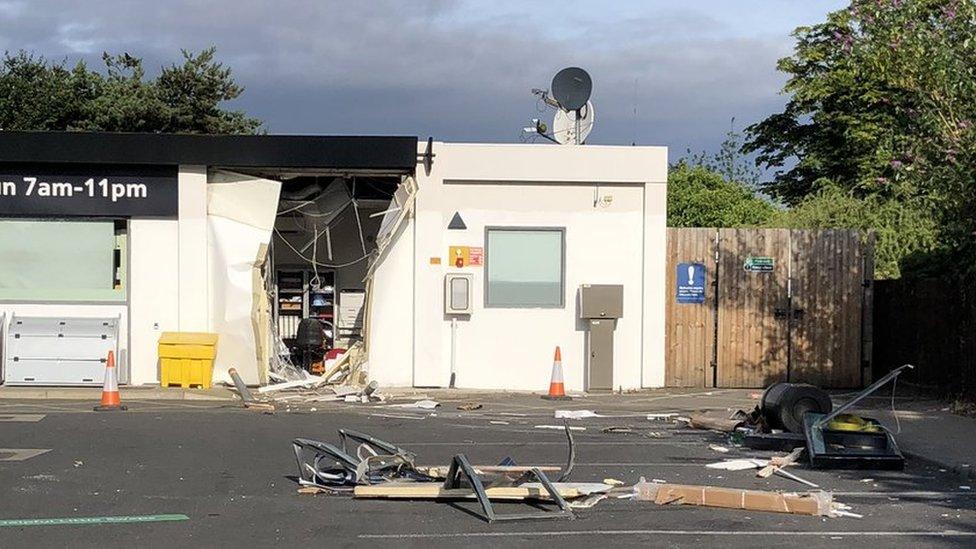 Destroyed shop front