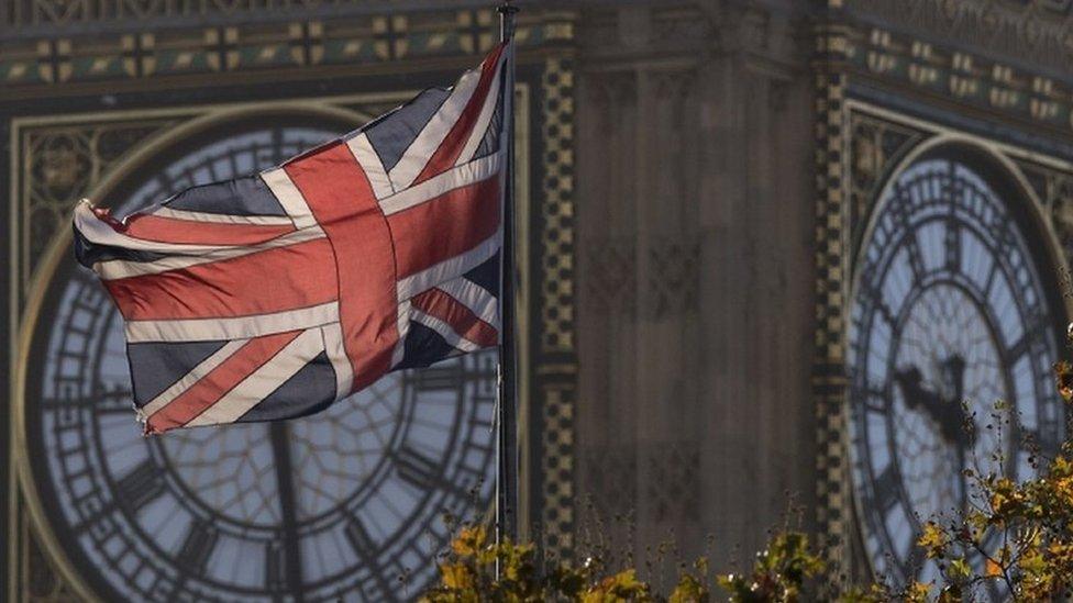 Union flag outside Houses of Parliament