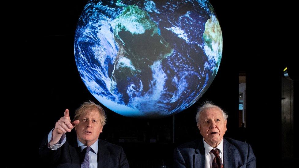 Boris Johnson and Sir David Attenborough.