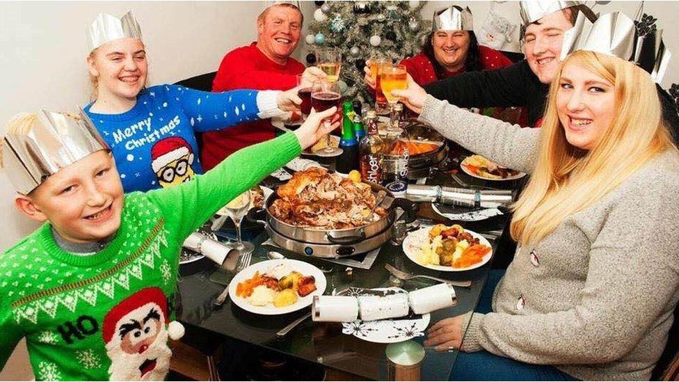 Lorna Cooper celebrating Christmas with her family