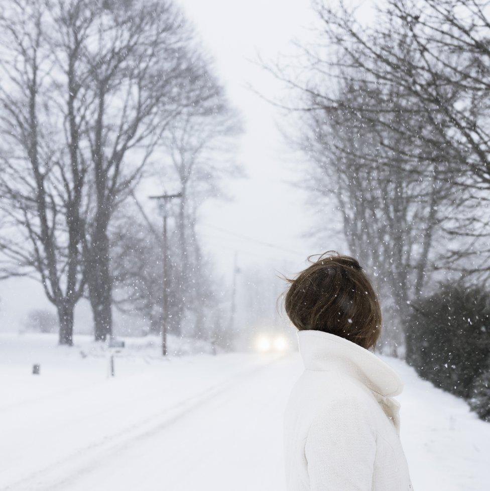 A white coat in the snow