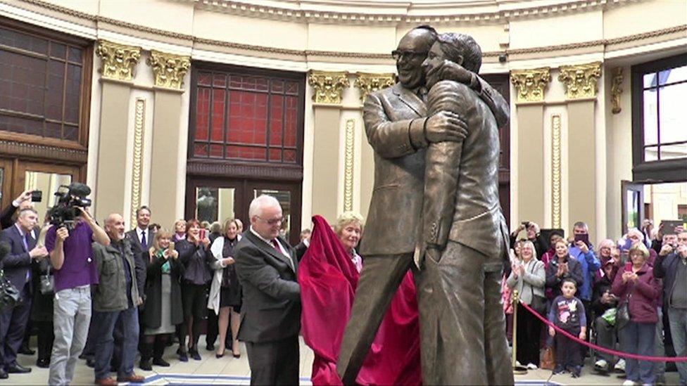 Statue of Eric Morecambe and Ernie Wise