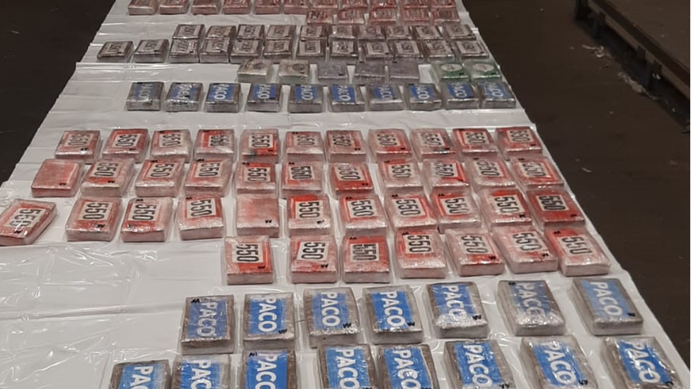 Packages of seized cocaine