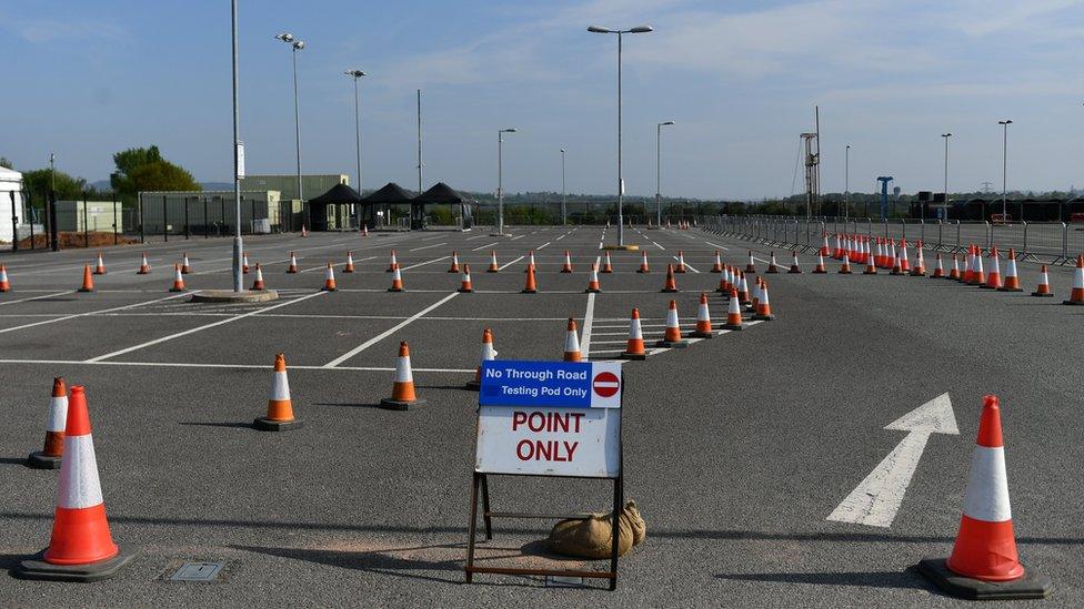 Drive-through test centre in Exeter