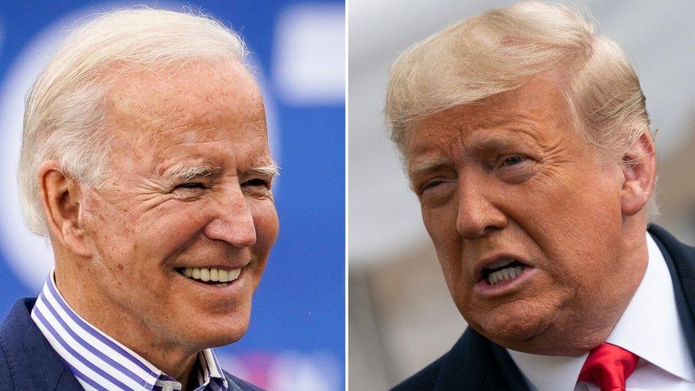 Joe Biden, left, and Donald Trump, right