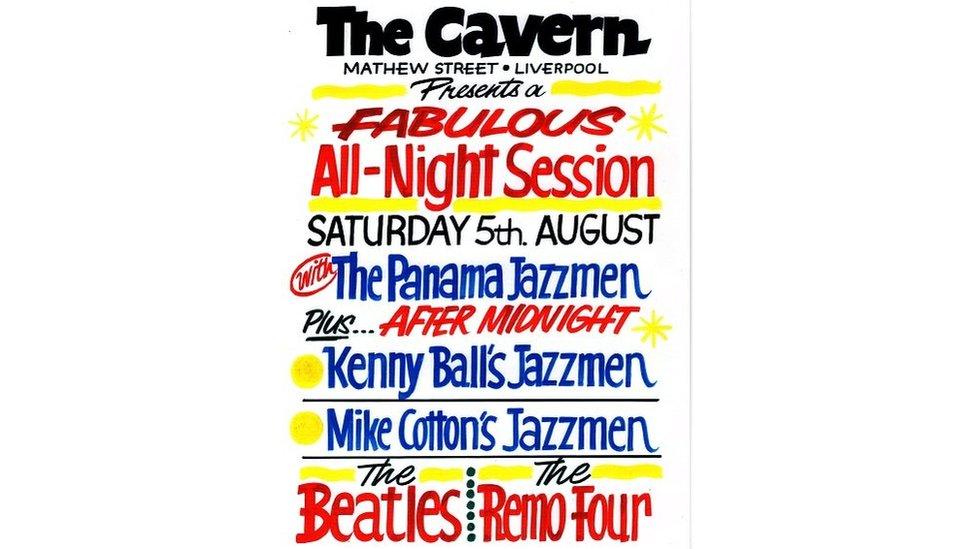 Poster for the Cavern club from 1961