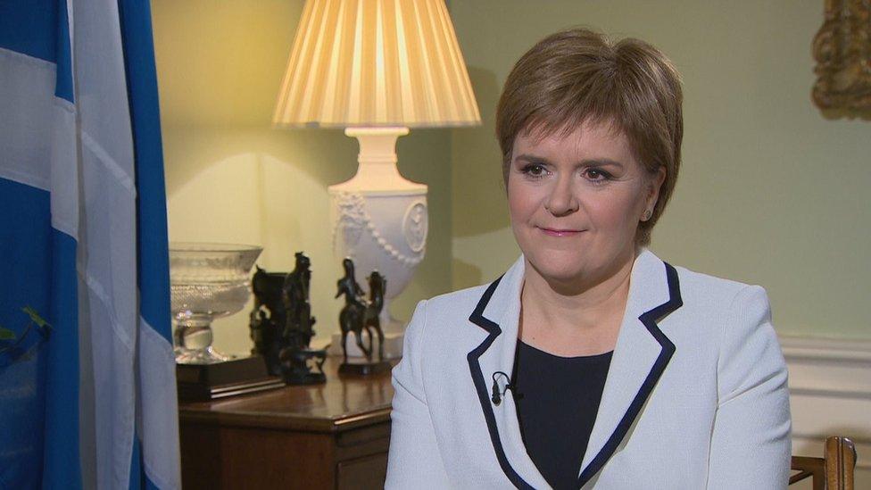 Nicola Sturgeon talking to Andrew Marr