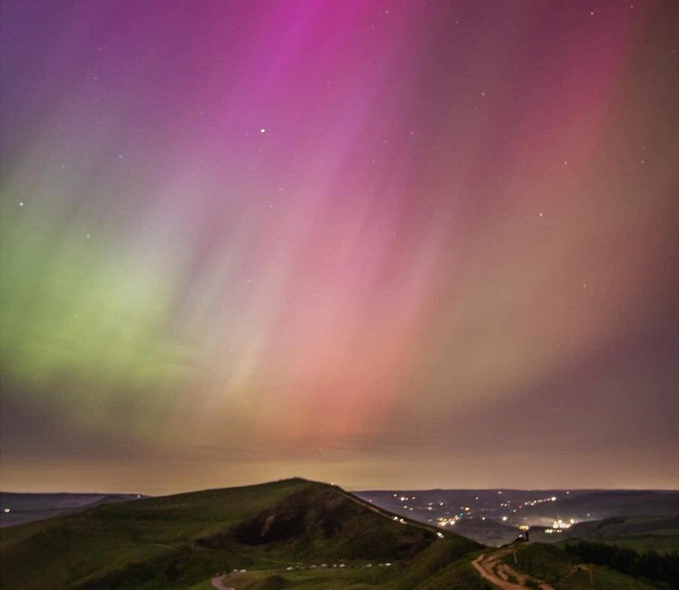 Northern Lights over Mam Tor