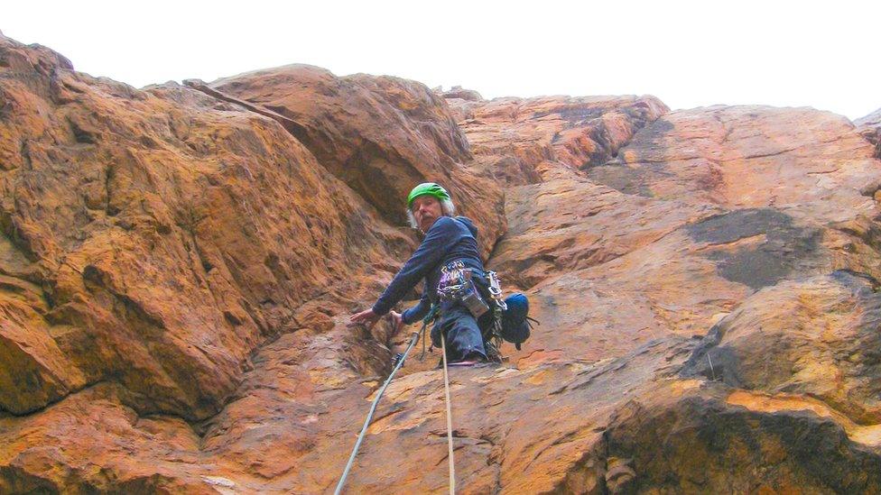 Caradog Jones climbing in Morocco