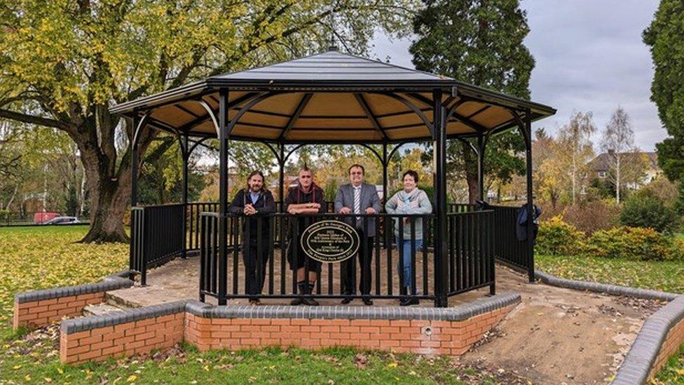 Officials at the new bandstand