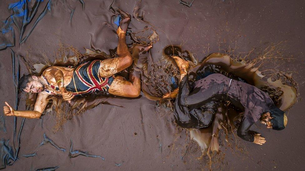 Competitors at the World Gravy Wrestling Championships