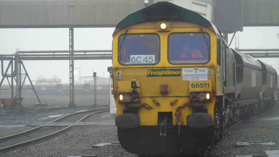 The last but one train of coal from Tower Colliery arrives at Aberthaw