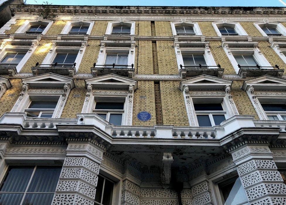 Christine Granville blue plaque on 1 Lexham Gardens in Kensington