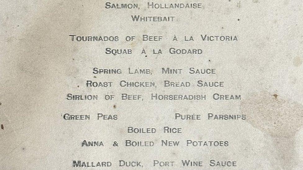 titanic menu