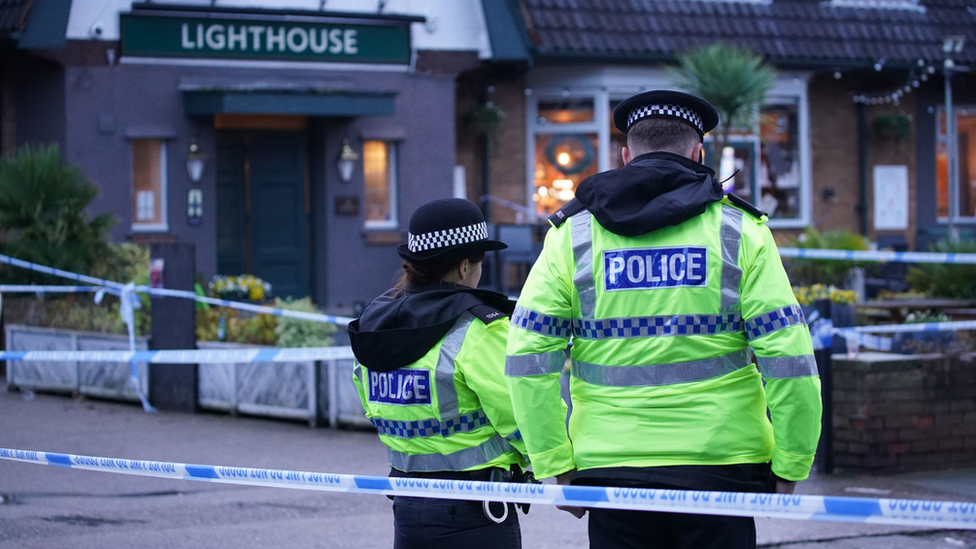 Police officers at the scene