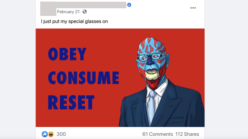 Screenshot of a Great Reset meme on Facebook