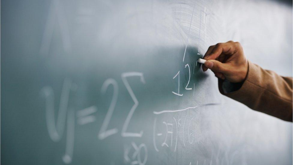 Equations on a blackboard