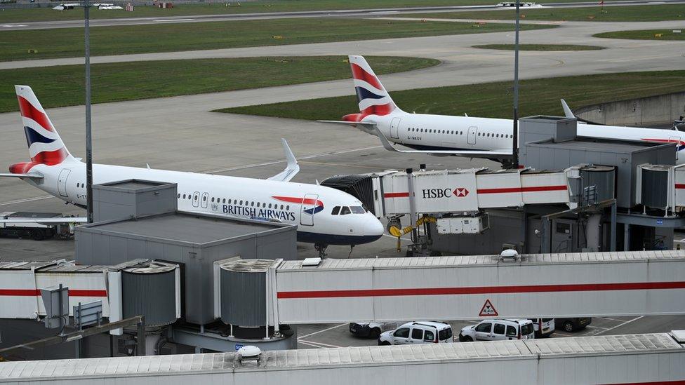 BA planes at Heathrow Airport