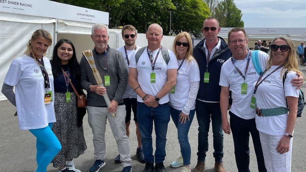 Baton of Hope team at the Isle of Man TT