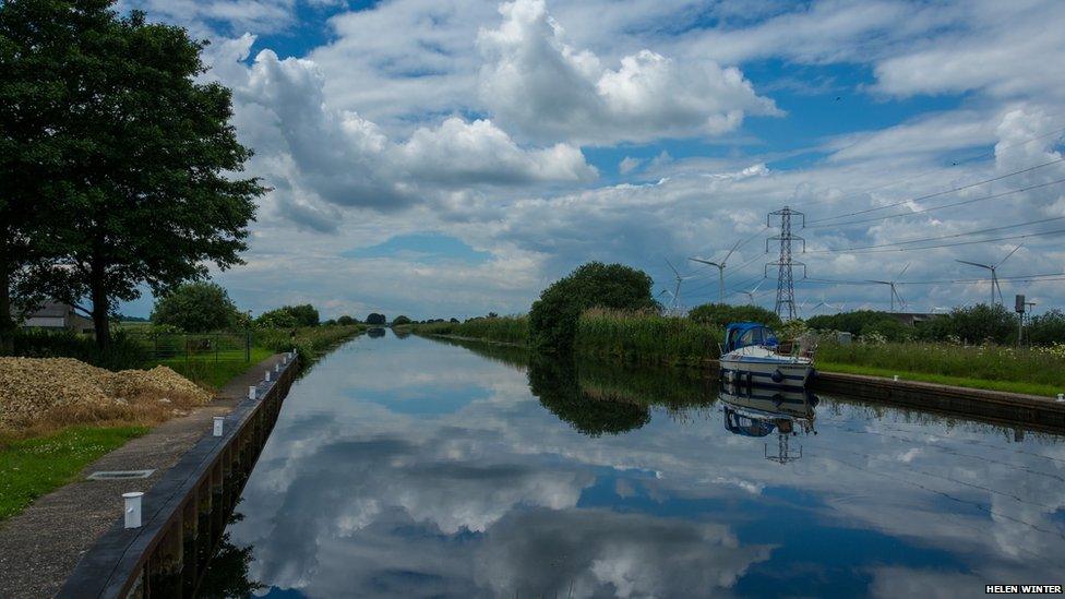 Clouds in the sky over a lake