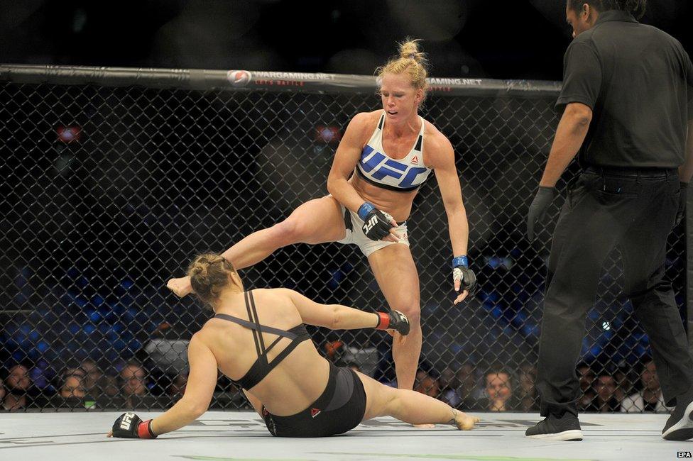 Ronda Rousey and Holly Holm