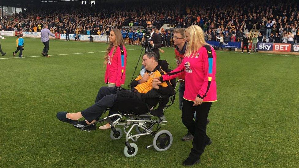 Simon Dobbin at Cambridge United match