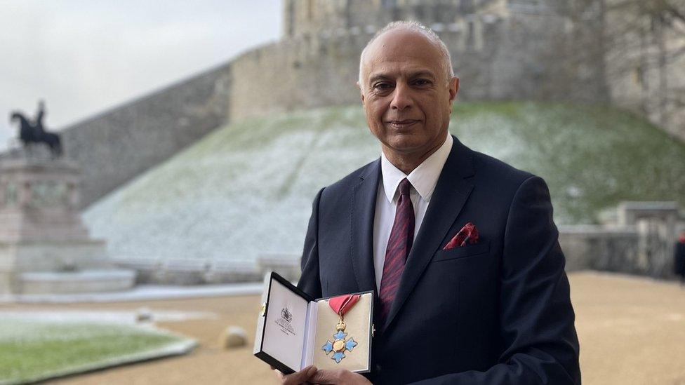 Prof Kamlesh Khunti with his CBE medal