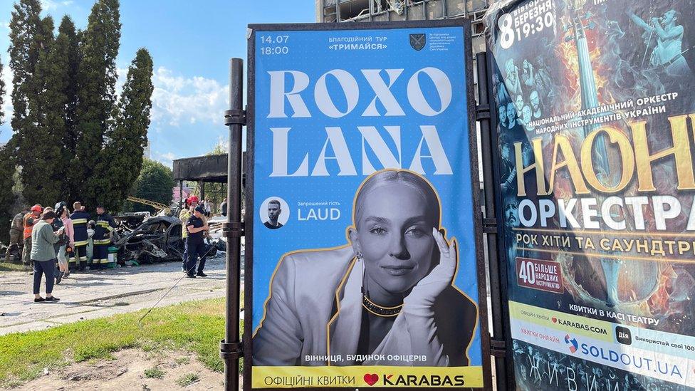 Singer Roxolana was due to play a show on Thursday night at a concert hall in the city, but the venue was destroyed in the attack