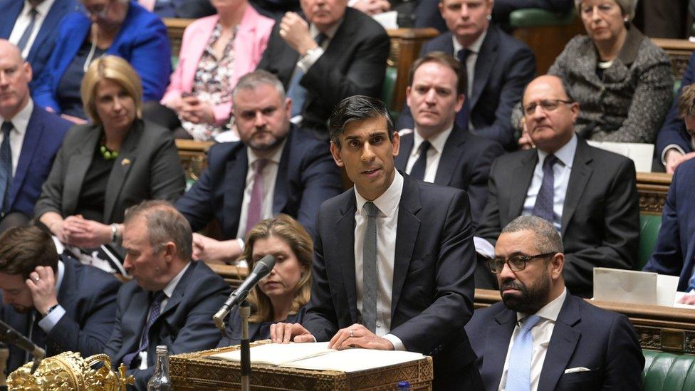 Prime Minister Rishi Sunak speaking in the House of Commons