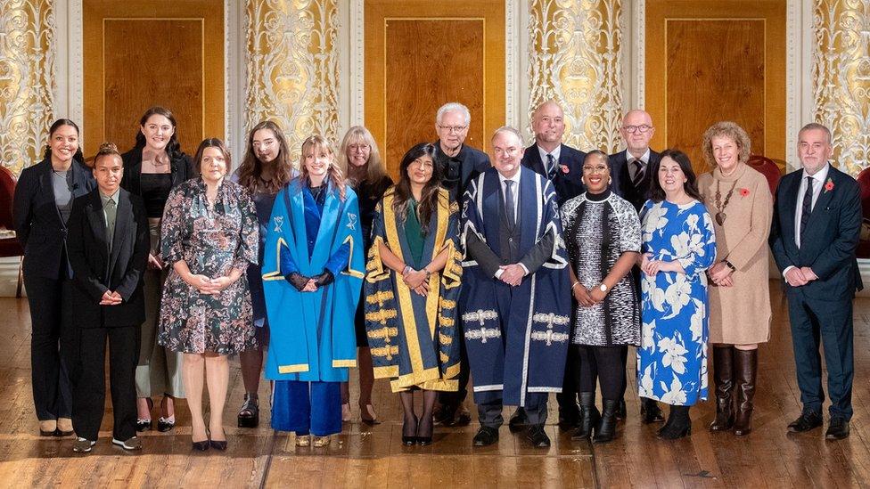 The ten honorary fellows at St George's Hall, Liverpool