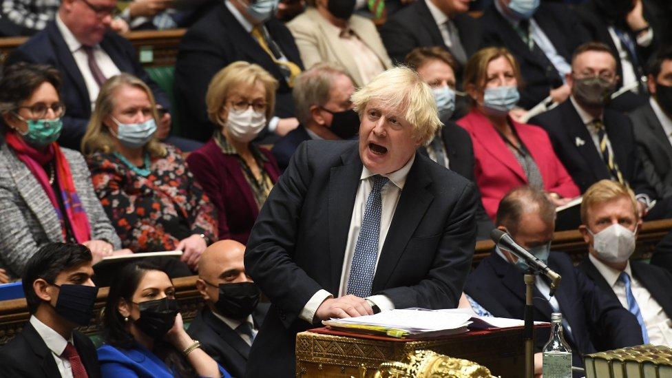 Boris Johnson in Parliament on 8 December