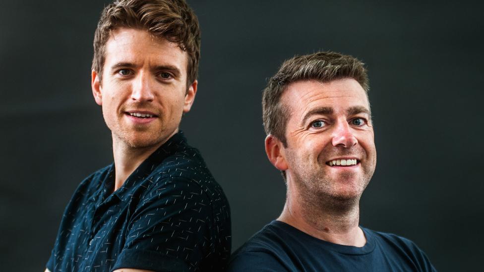 Greg James and Chris Smith attend the Edinburgh International Book Festival