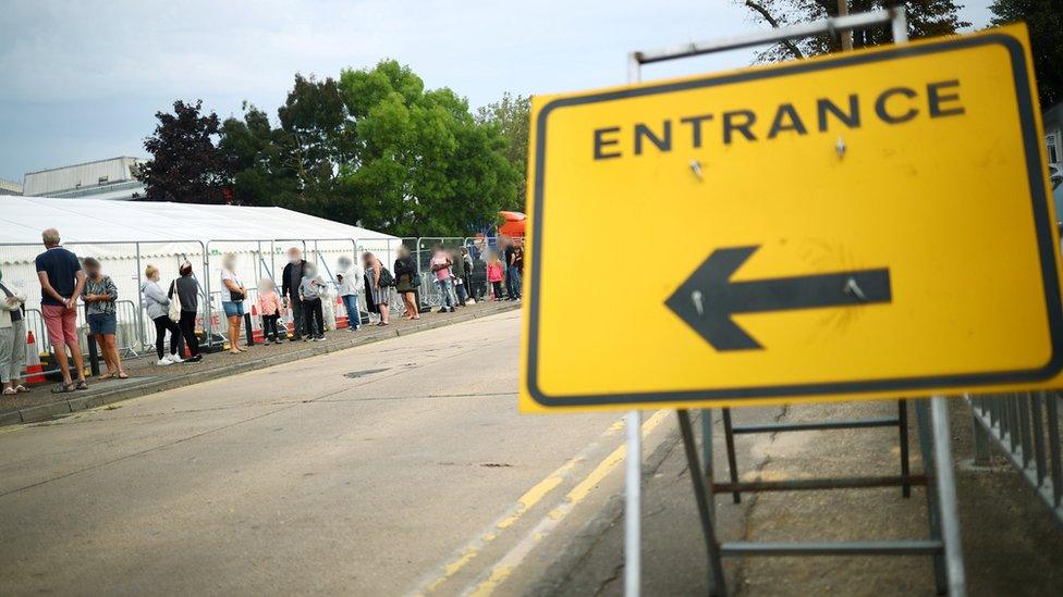 Queue at test centre