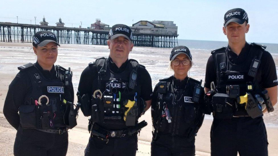 From left to right - PC Kerry Marrs, PC Liam Bell, PC Sarah Bell and PC Sam Taylor