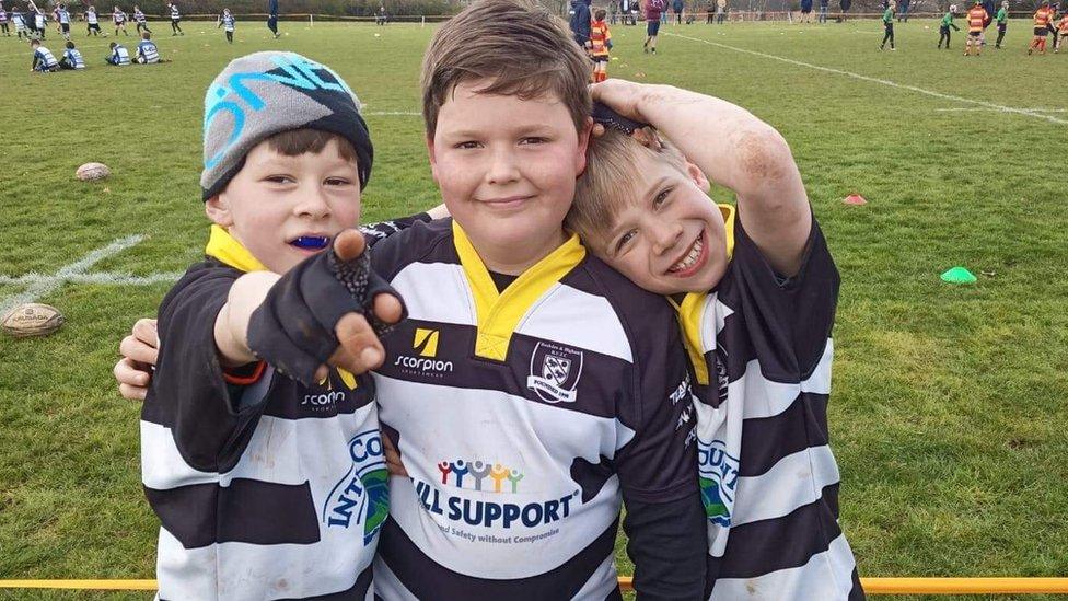 Quintis with his rugby friends