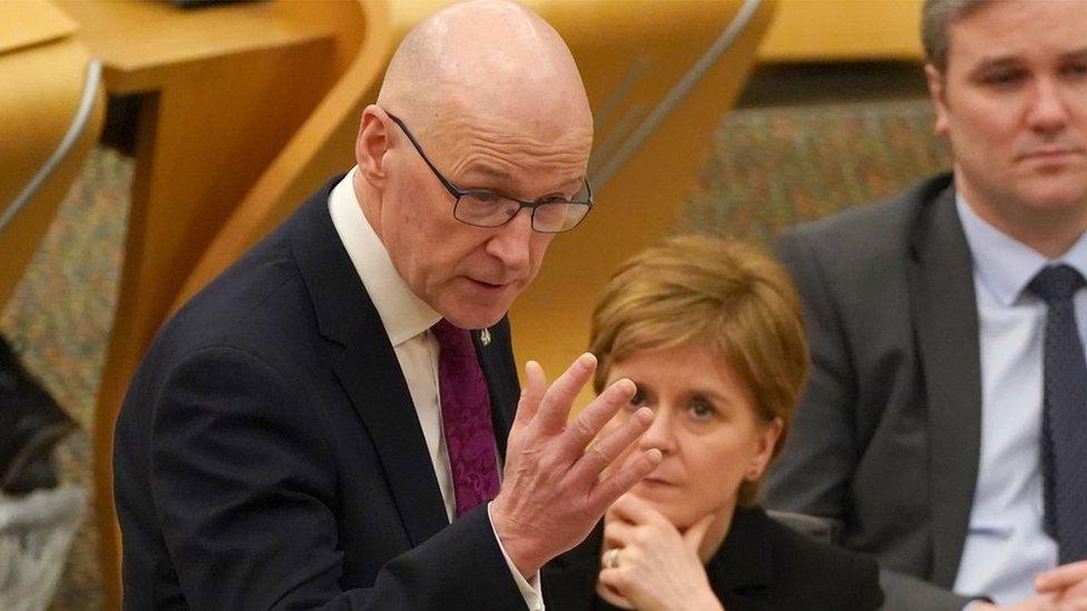 John Swinney during the budget debate