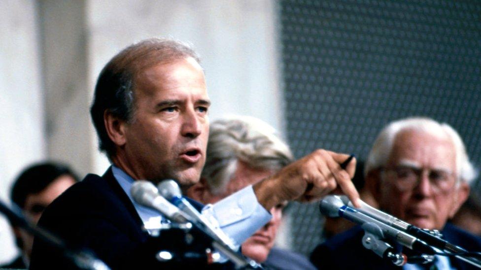 Joe Biden at the confirmation hearing of Clarence Thomas