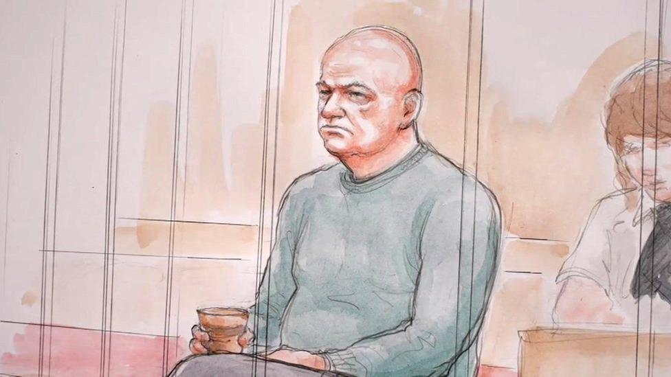 Court sketch of Neil Foden