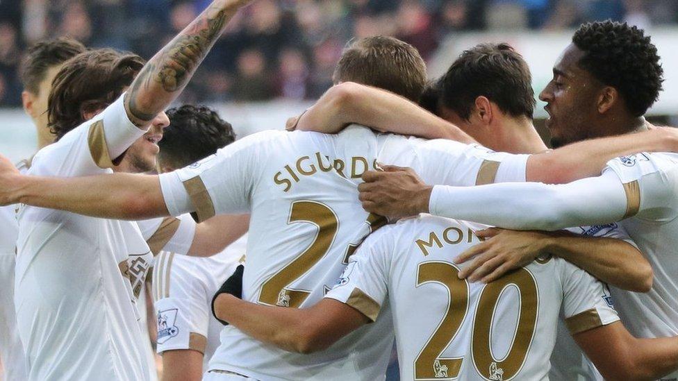 Swansea City celebrate