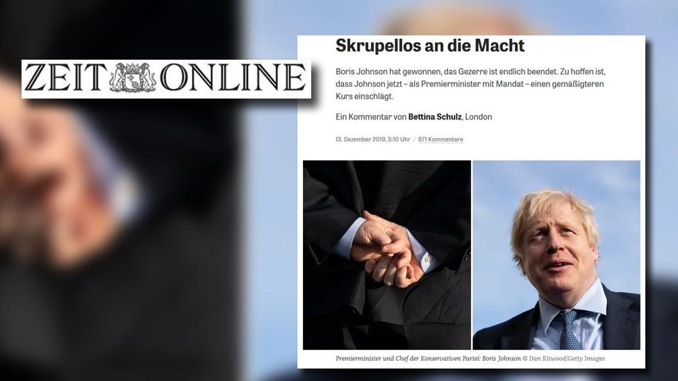 Composite of Germany's Zeit Online