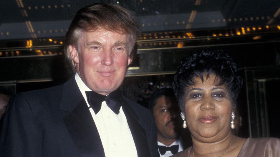 Aretha Franklin with Donald Trump in 1997