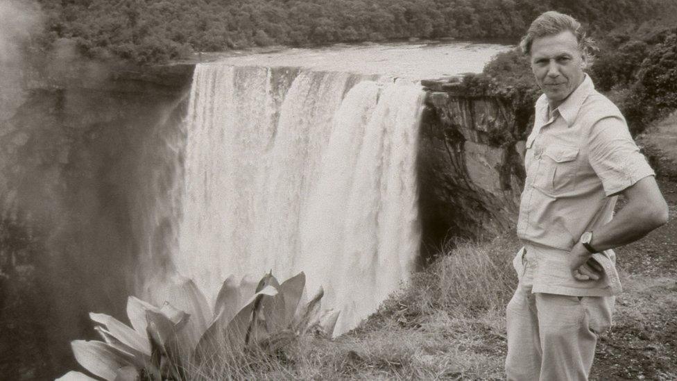 David Attenborough at Kaieteur Falls in Guyana in Life on Earth